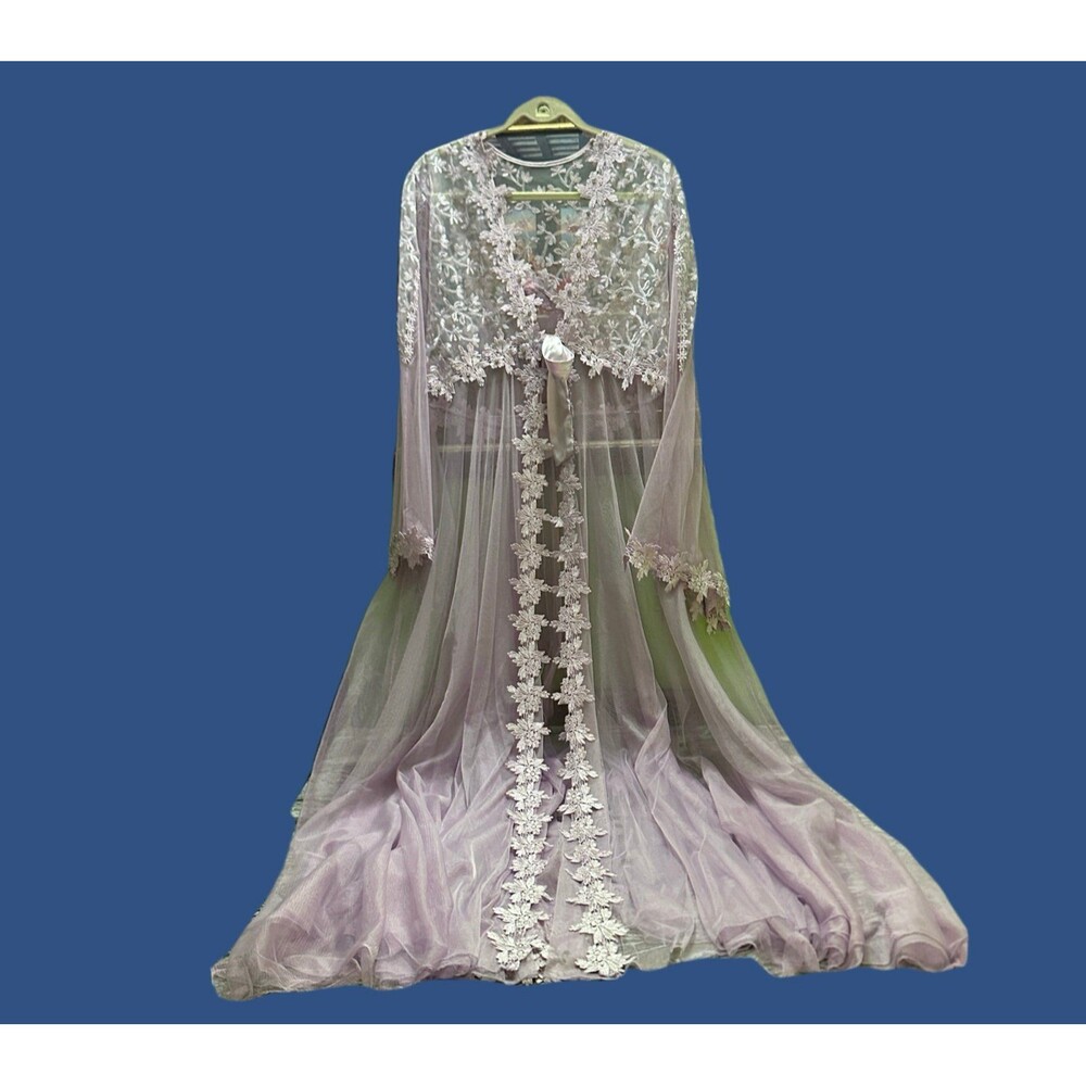 Sheer Lace Kimono Robe Cover Up M